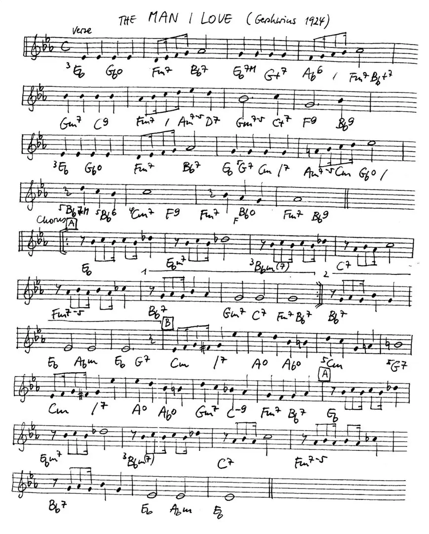 the man i love free jazz leadsheet - Courtesy of the Jungle Jazz Band